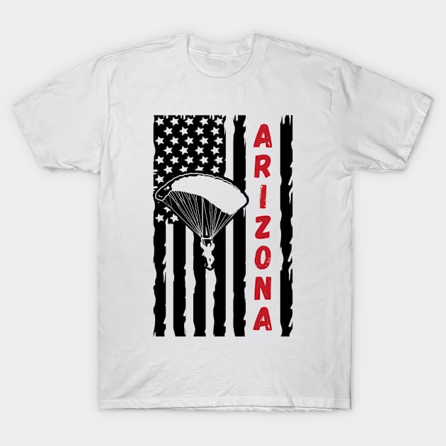 Arizona Vintage Paragliding Skydiving Parachuting Parasailing Logo T-Shirt by Vintage-TM